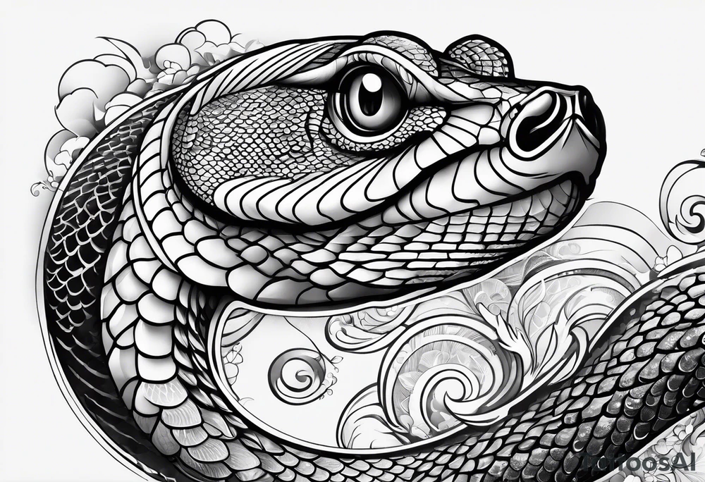 Snake scales fish tattoo idea