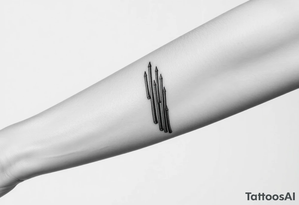 symetrical, vertical System of thin pipes that transitions gradually from the end into thick, widespread veins of forearm tattoo idea
