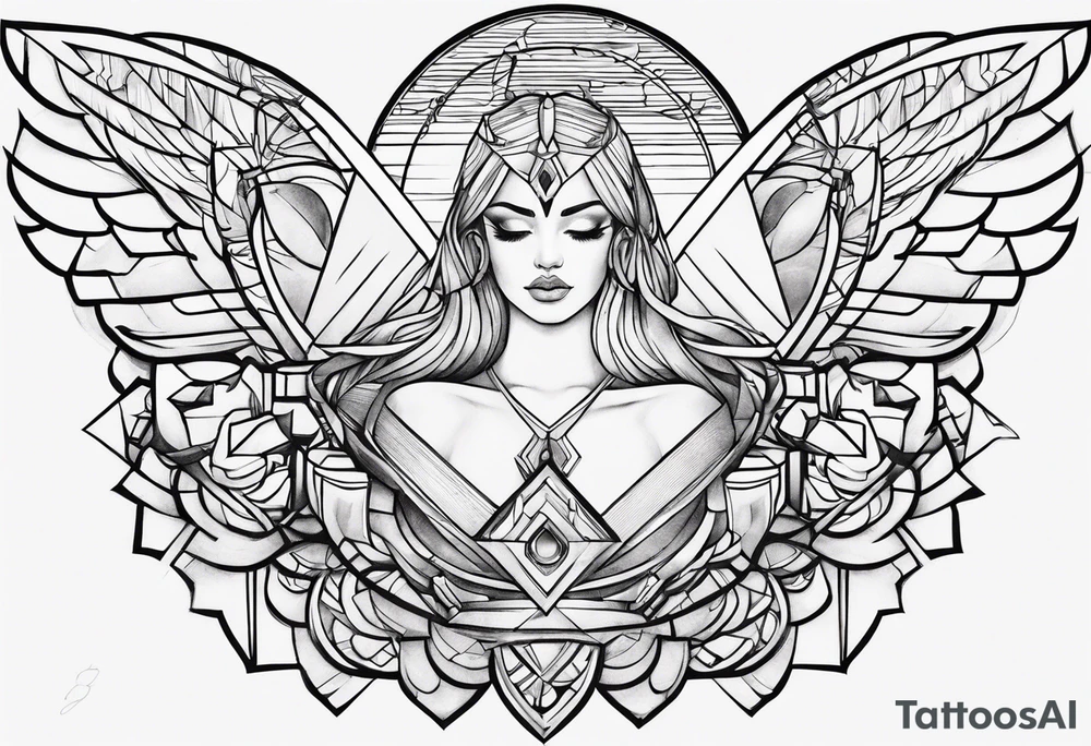 LINE AROUND SHOULDERS tattoo idea