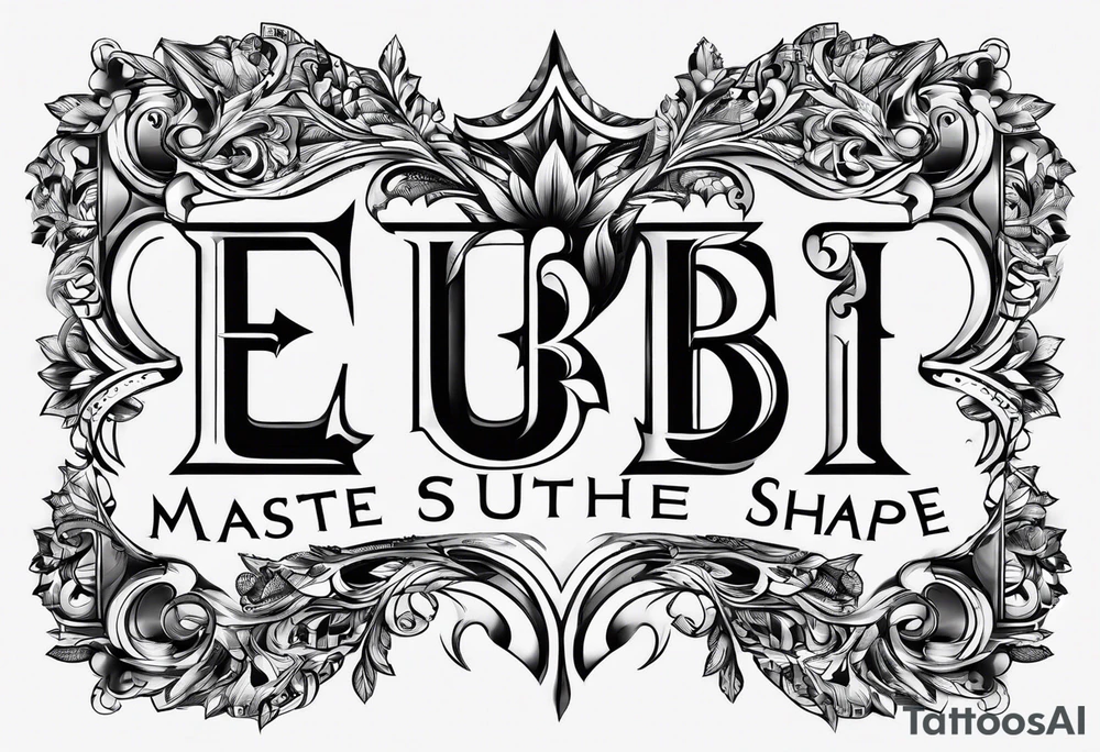 Make a shape by combining letters "EUB" tattoo idea