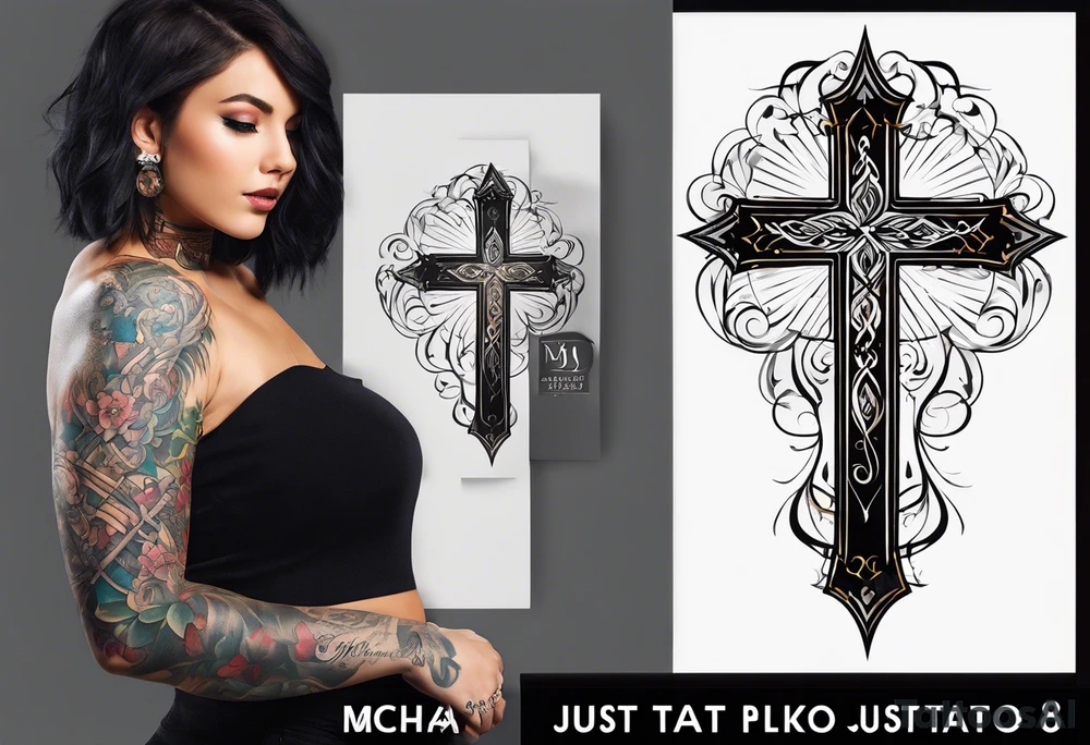 a simple tattoo with a cross and the words  Micah 6:8  Act Justly Walk Humbly  Love Mercy tattoo idea