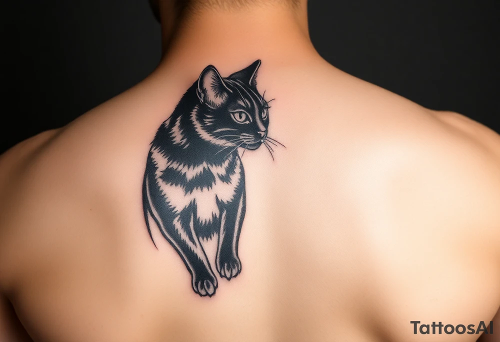 black cat tattoo idea