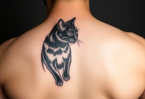 black cat tattoo idea