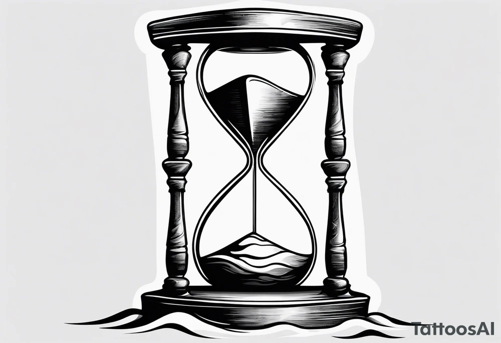 Hour glass with sand and death tattoo idea