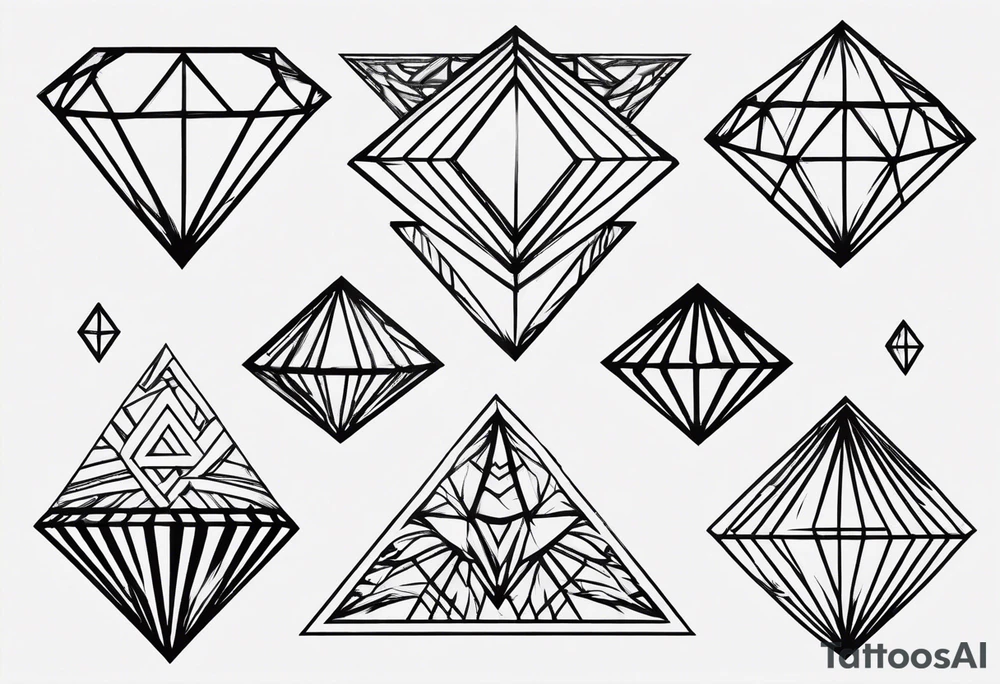 very simple three lined diamond shape tattoo idea