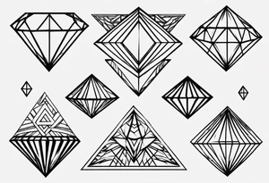 very simple three lined diamond shape tattoo idea