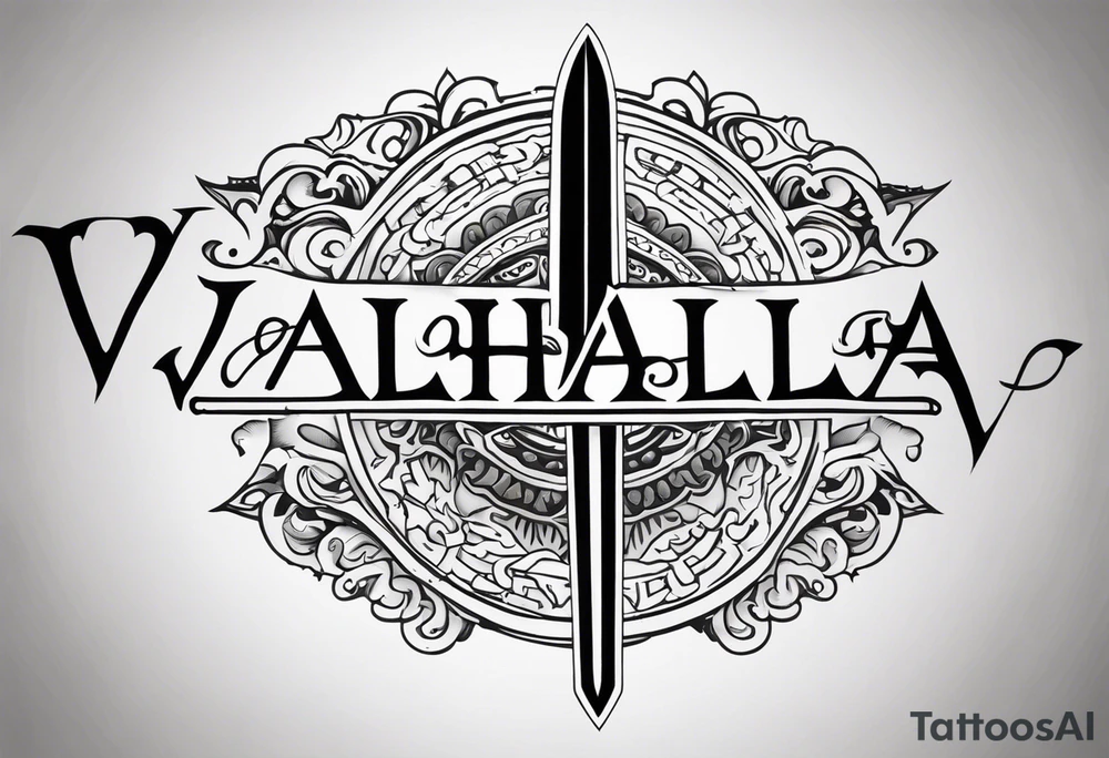 Valhalla sword tattoo idea