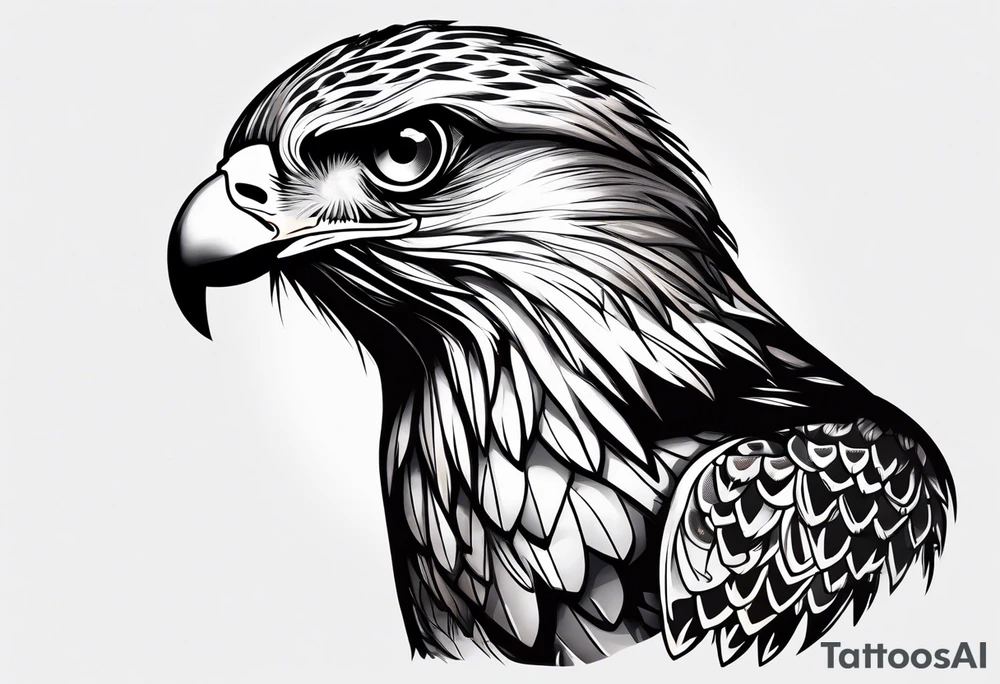 Small cute hawk girly tattoo idea