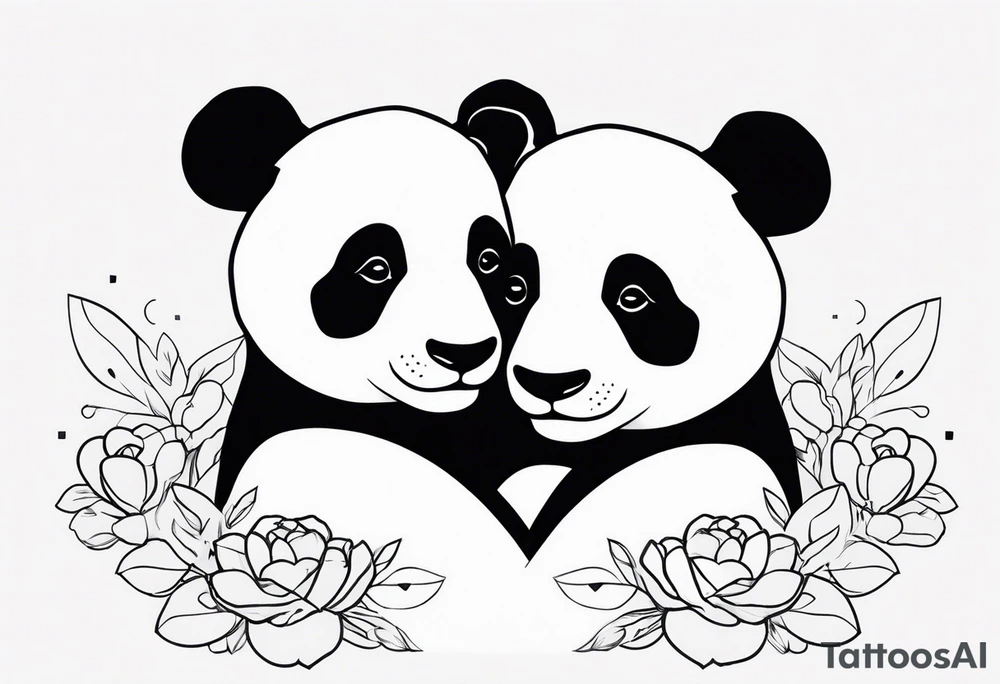 Two Pandas in Love tattoo idea