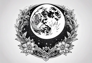 Stars moon tattoo idea