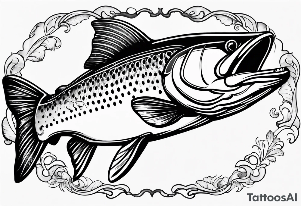 fly fishing trout tattoo idea