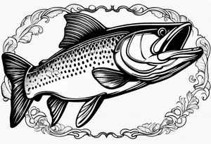 fly fishing trout tattoo idea