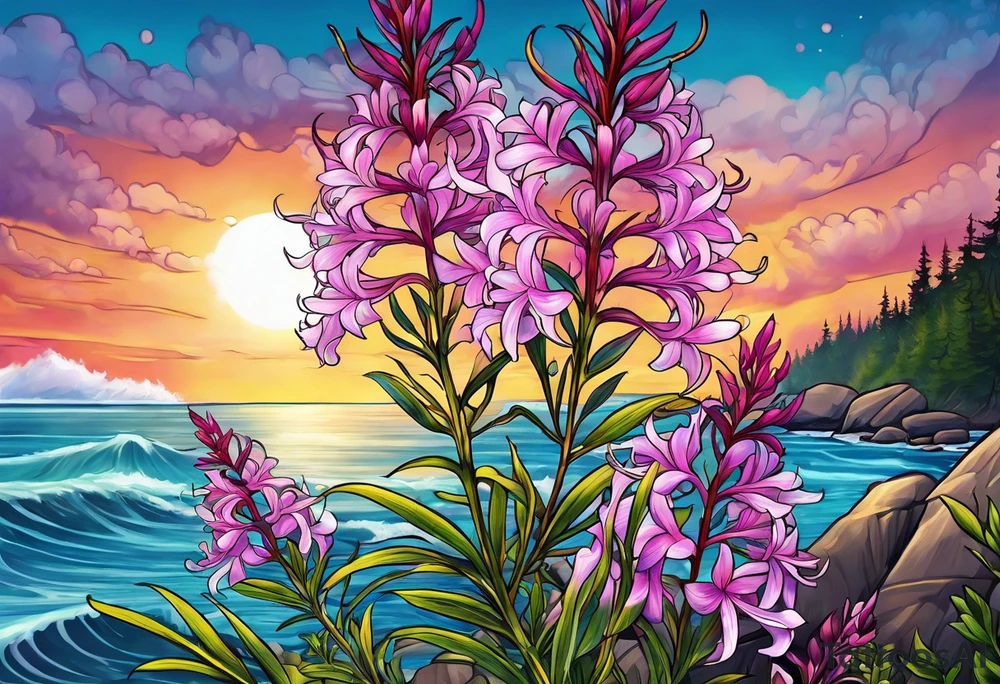 ocean fireweed tattoo idea