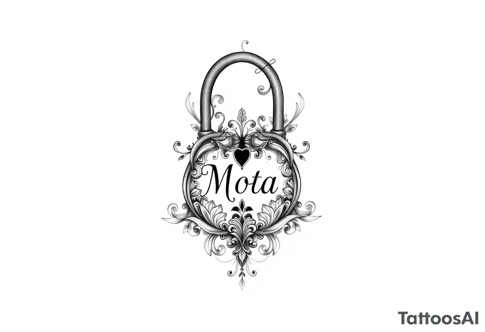 A lock with the name Mota tattoo idea