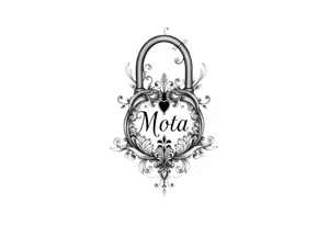 A lock with the name Mota tattoo idea