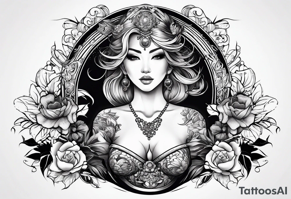 draw a tattoo in chest and shoulder tattoo idea