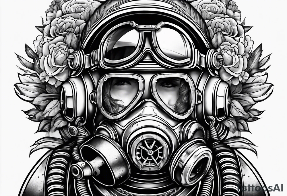 Old school diver tattoo idea