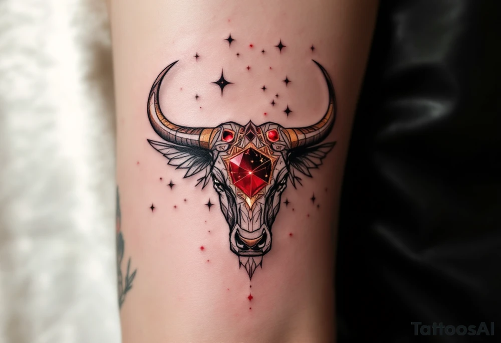 Like a ruby heart beating steadily, the red star constellation Aldebaran gives Taurus its fiery soul. tattoo idea
