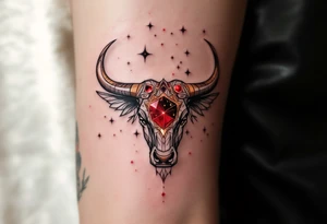 Like a ruby heart beating steadily, the red star constellation Aldebaran gives Taurus its fiery soul. tattoo idea