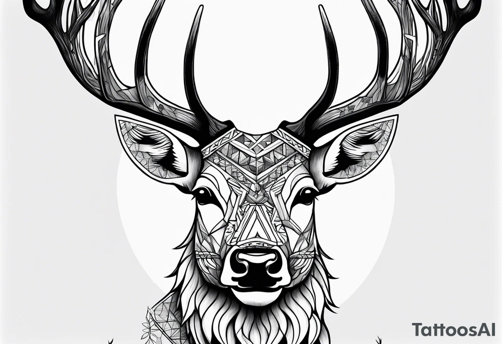 Friday the 13th, deer with antlers tattoo idea