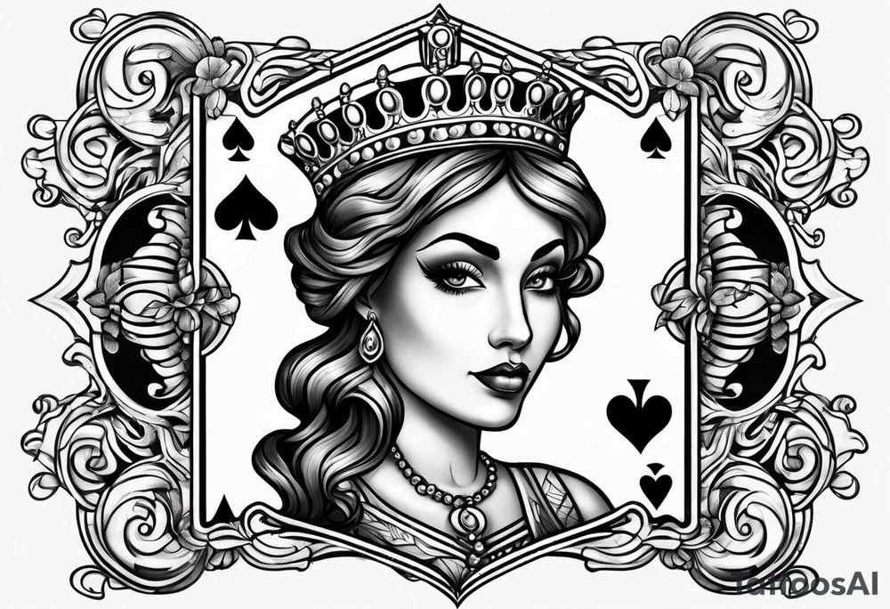 queen of spades naked tattoo idea