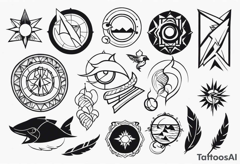 Minimalist flash sheet tattoo idea