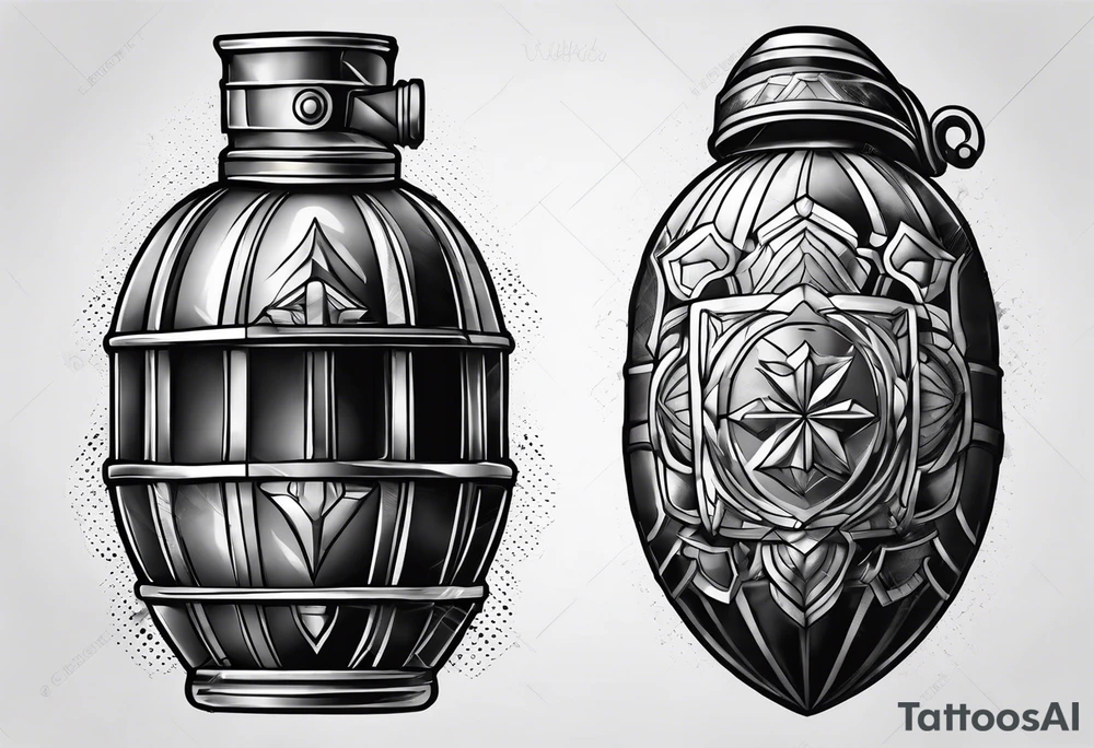 Grenade hand tattoo idea