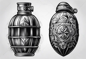 Grenade hand tattoo idea