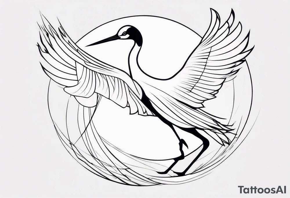 Japanese crane tattoo idea