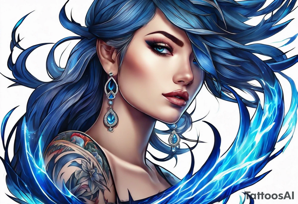 Blue V Lightning tattoo idea