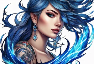Blue V Lightning tattoo idea