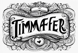 “Timafer” words with deck of cards and magic tattoo idea