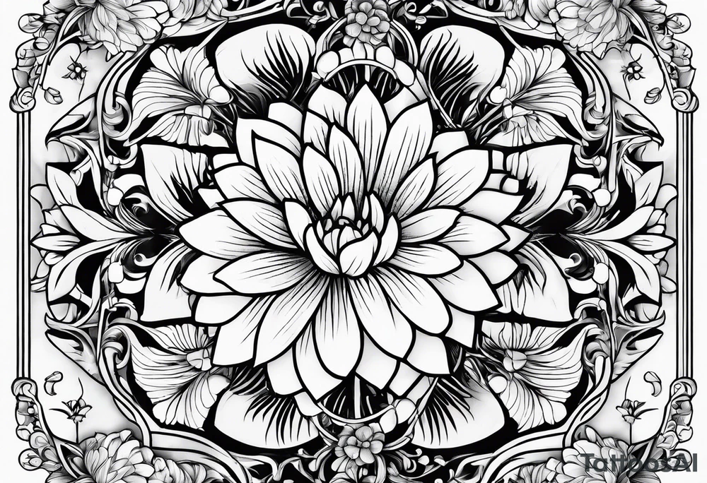 Seratonin symbol with flowers tattoo idea