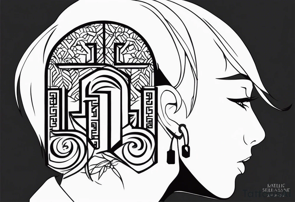 Tattoo behind the ear saying “only one life” in Japanese on male tattoo idea