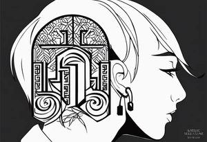 Tattoo behind the ear saying “only one life” in Japanese on male tattoo idea