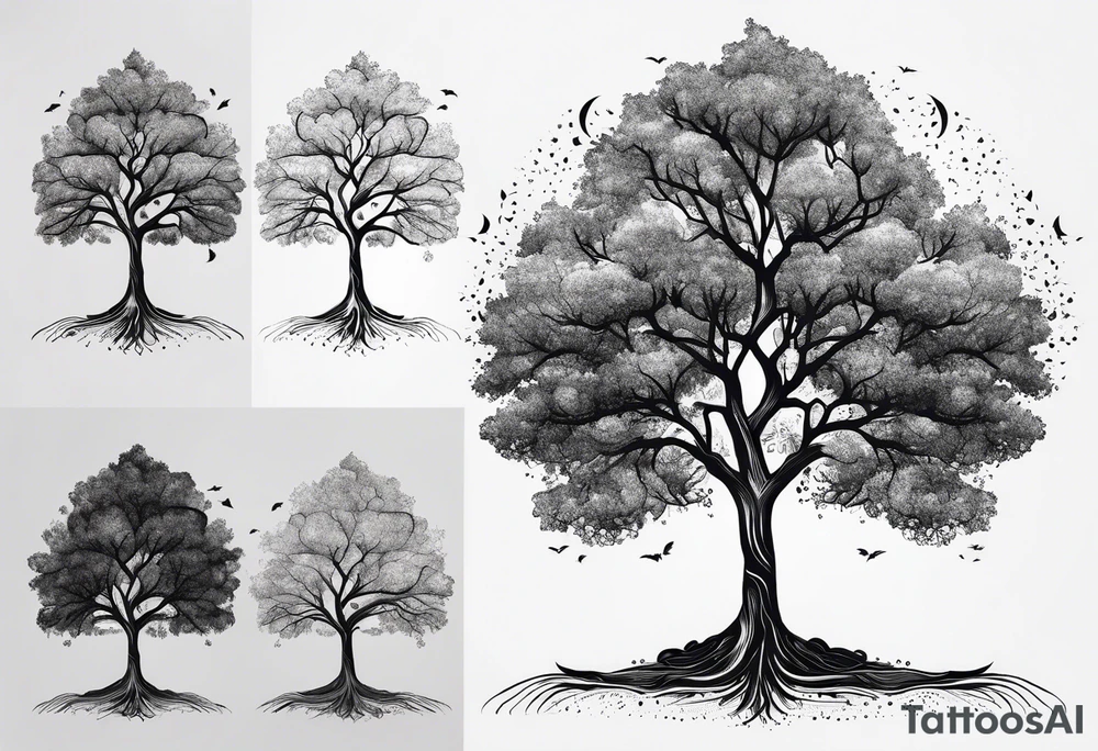 Minimalist tree tattoo idea