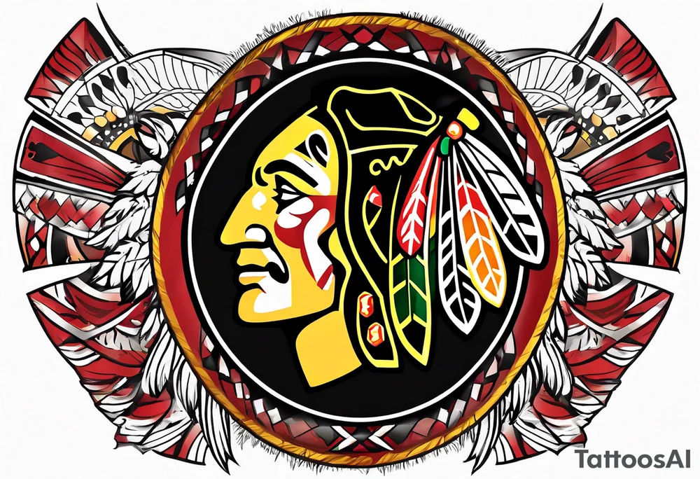 chicago blackhawks indian head logo tattoo idea