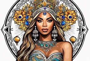 Beyoncé as the Libra zodiac sign tattoo idea