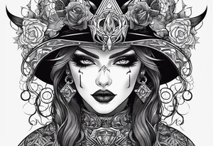 Gothic toon like neo transgender greydcslr witch demon tattoo idea