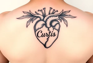 heart tattoo with the name Curtis tattoo idea