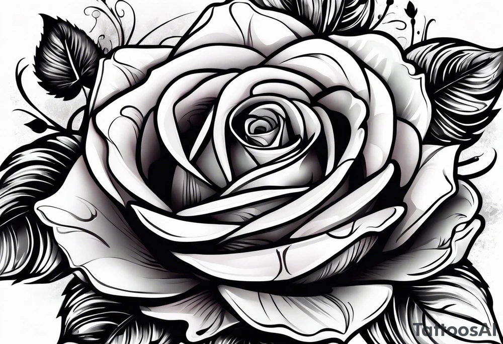 Rose with outward shading tattoo idea