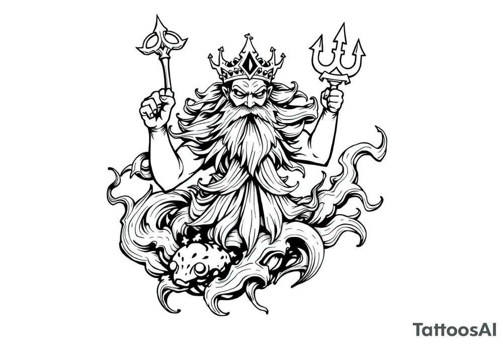 god of sea tattoo idea