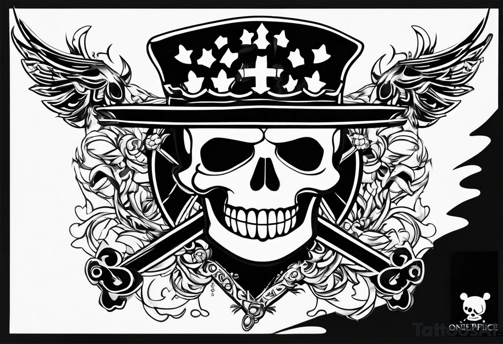 one piece shirohige flag tattoo idea