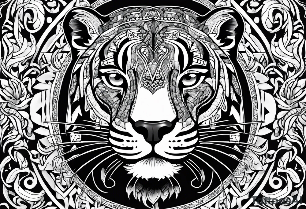aztec black jaguar with snake tattoo idea
