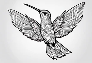 hummingbird simple and elegant small size on triceps tattoo idea