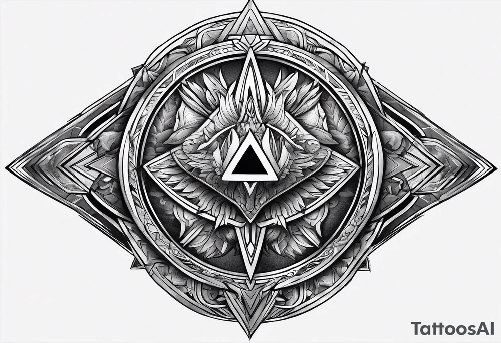 a spear pointing down with a shield in front of it tattoo idea a spear pointing down with a shield in front of it tattoo idea