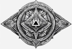 a spear pointing down with a shield in front of it tattoo idea