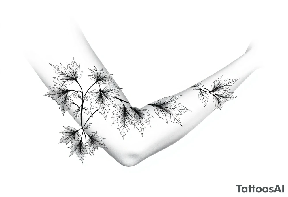 Maple leaves, juniper leaves, Blake, Kenya, Jacob tattoo idea