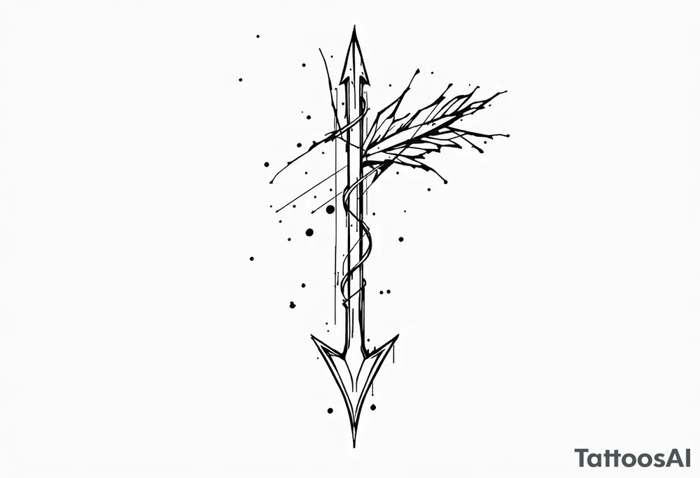 one  arrow  that look down tattoo idea
