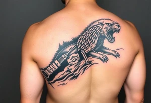 Watcher and burrower from horizon forbidden west in full colour as a forearm wraparound tattoo idea